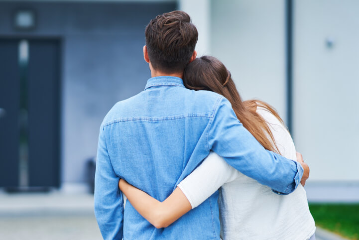 Couple hugging each other